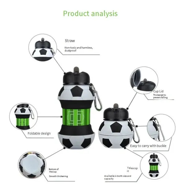 Sports Collapsible Foldable Bottle with Carabiner