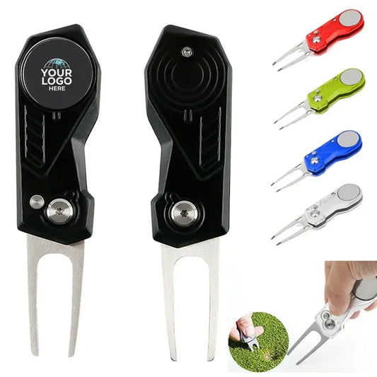 Foldable Golf Divot Tool with Ball Marker