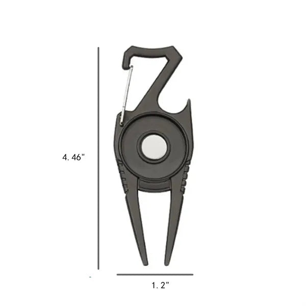 4 in 1 Golf Divot Repair Tool With Buckle Clip and Opener