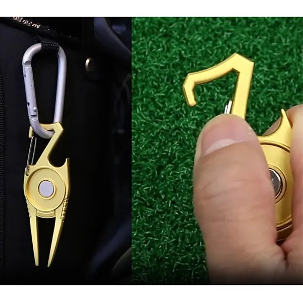 4 in 1 Golf Divot Repair Tool With Buckle Clip and Opener