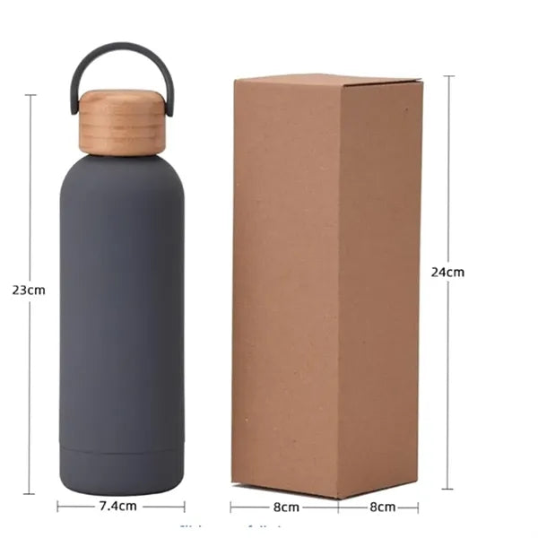 Bamboo And Wood Cap Sports Water Bottle