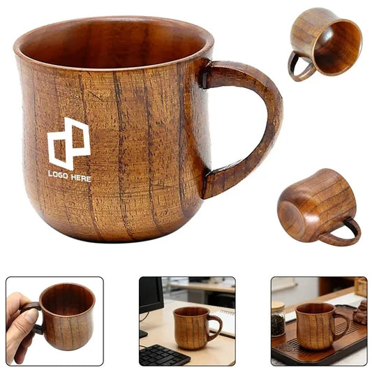 Wooden Tea Cup W/ Handle