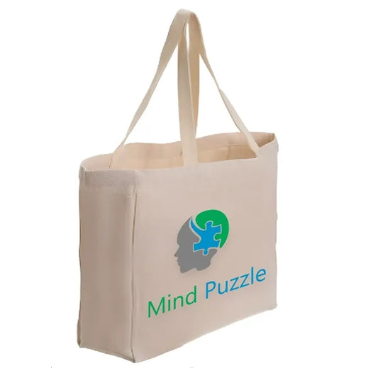 Cotton Natural Canvas Tote Bag - 15"W x 15"H x 5"G