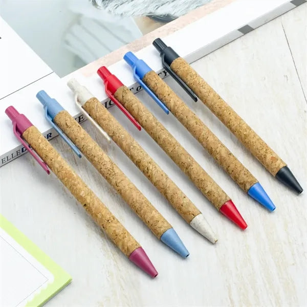 Wheat Straw Eco Friendly Cork Recycled Ballpoint Pens