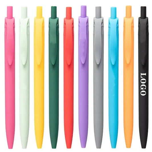 Printed Bright Solid Color Plastic Ballpoint Pen