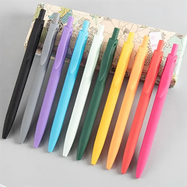 Printed Bright Solid Color Plastic Ballpoint Pen