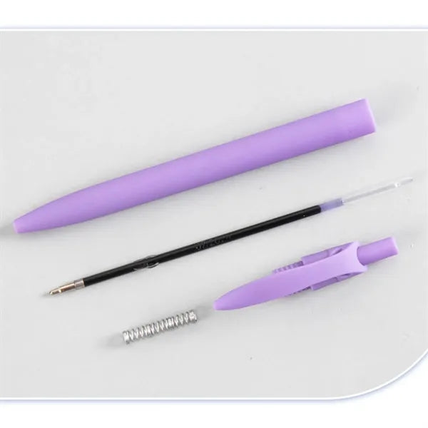 Printed Bright Solid Color Plastic Ballpoint Pen