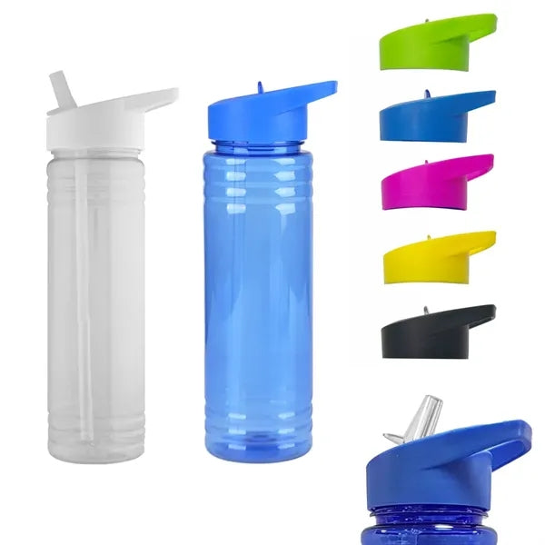 24oz Eco-friendly Recycled RPET flip-straw Water Bottle