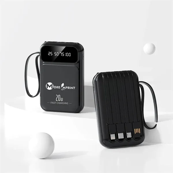 20,000mAh Portable Charger with Built-in USB-C Cable