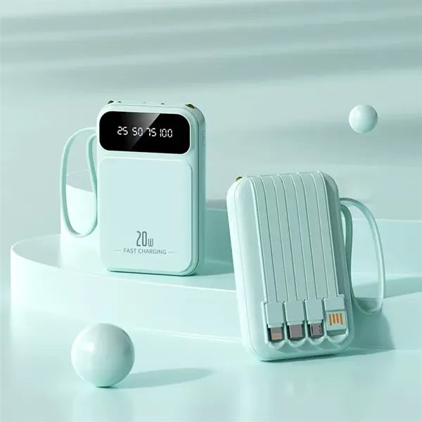 20,000mAh Portable Charger with Built-in USB-C Cable