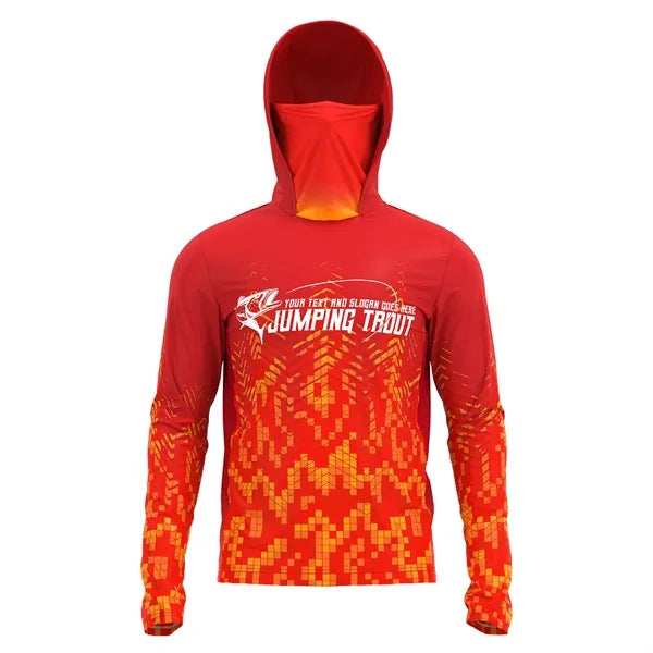 Men's 180 GSM Fishing Hoodie T-Shirt With Neck Gaite