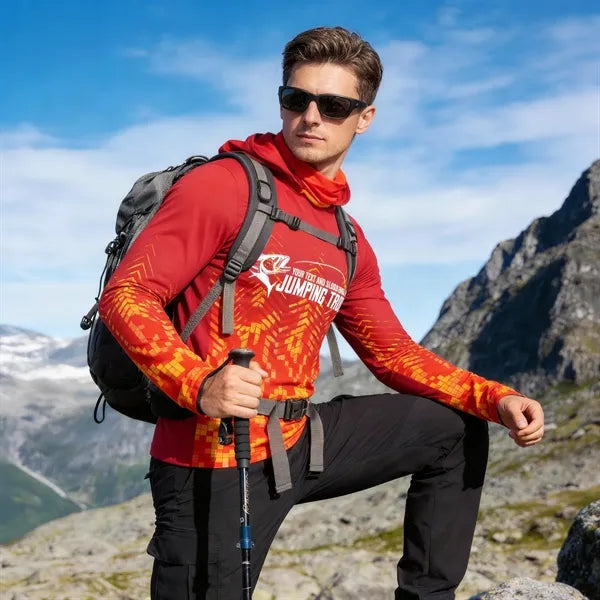 Men's 180 GSM Fishing Hoodie T-Shirt With Neck Gaite