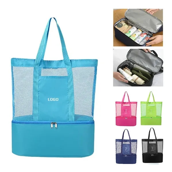 Large Capacity Dry-Wet Separation Mesh Beach Bag