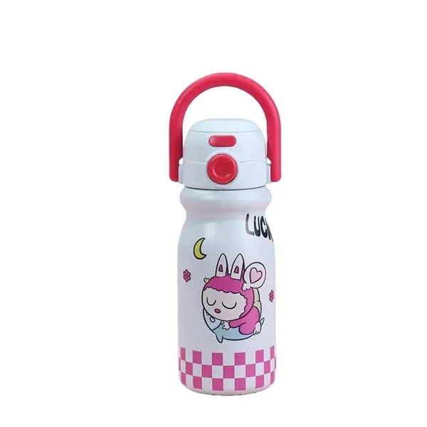 17 oz Kids Stainless Steel Vacuum Bottle W/ Handle Straw Lid