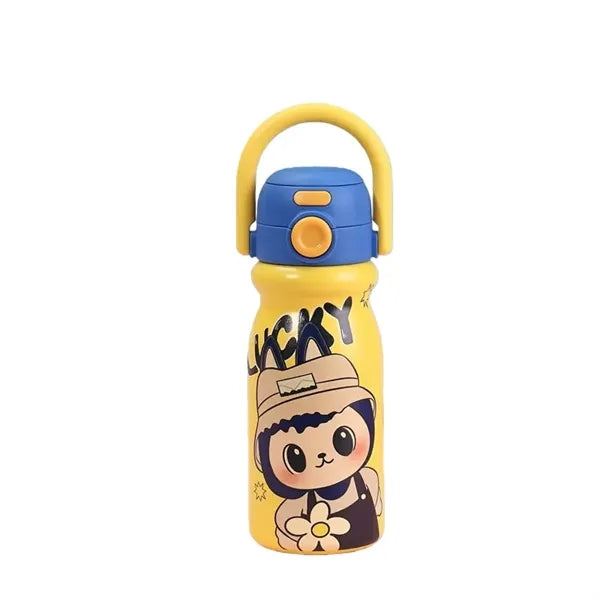 17 oz Kids Stainless Steel Vacuum Bottle W/ Handle Straw Lid