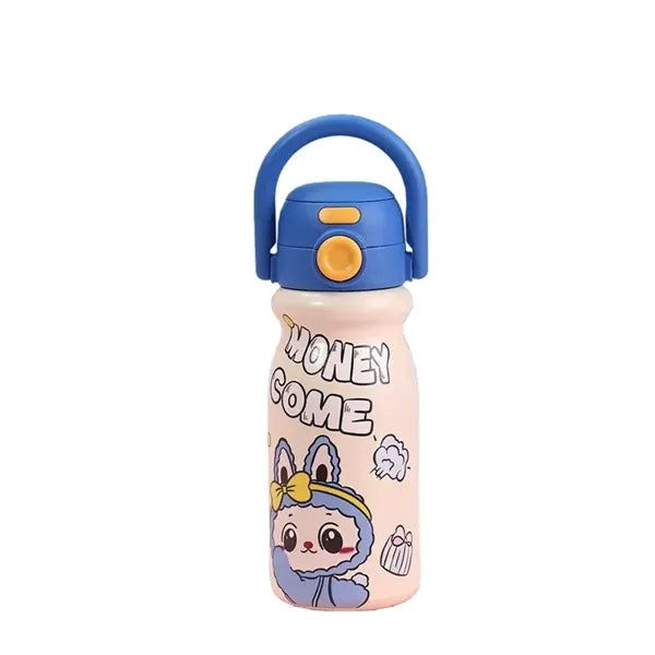 17 oz Kids Stainless Steel Vacuum Bottle W/ Handle Straw Lid