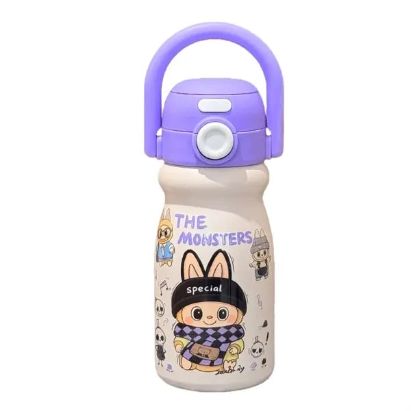 17 oz Kids Stainless Steel Vacuum Bottle W/ Handle Straw Lid