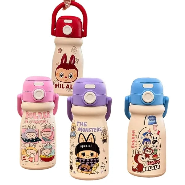 17 oz Kids Stainless Steel Vacuum Bottle W/ Handle Straw Lid