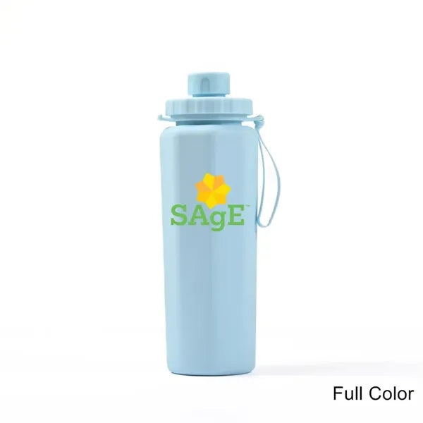 20 oz Silicone Collapsible Water Bottle with Carry Strap