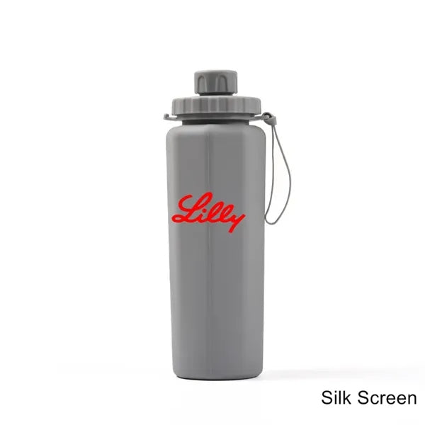 20 oz Silicone Collapsible Water Bottle with Carry Strap
