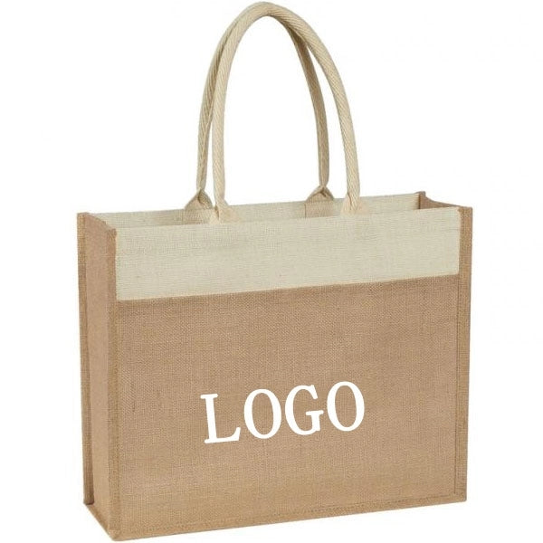 Jute Tote Bag With Front Pocket