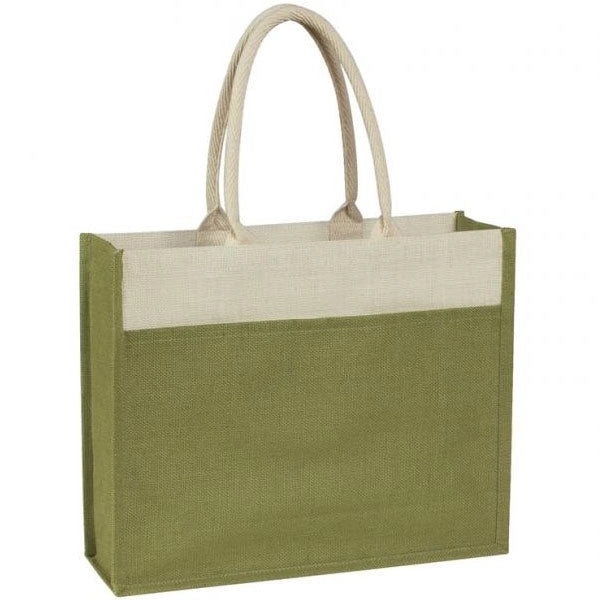 Jute Tote Bag With Front Pocket
