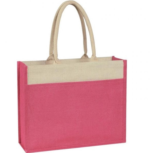 Jute Tote Bag With Front Pocket
