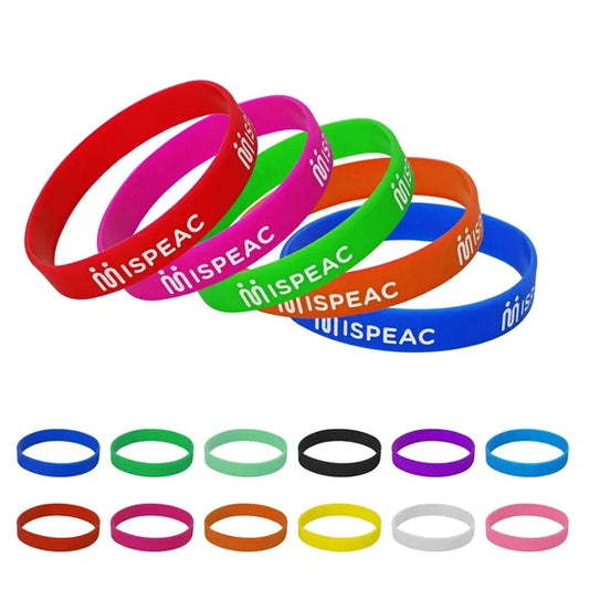 8"x0.5" Silkscreen Custom Silicone Bracelet Wristband