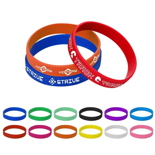 8"x0.5" Silkscreen Custom Silicone Bracelet Wristband