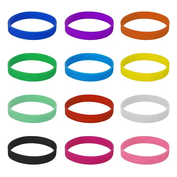 8"x0.5" Silkscreen Custom Silicone Bracelet Wristband