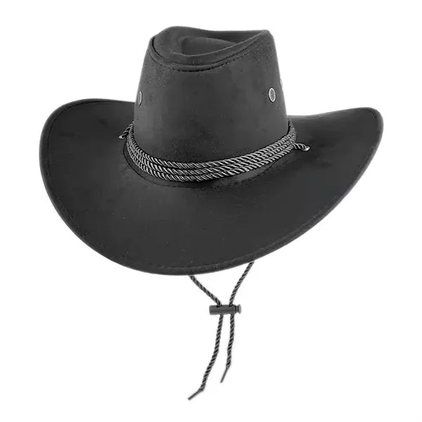 Western Cowboy Hat with Wide Brim Suede Casual Sun Cap Retro