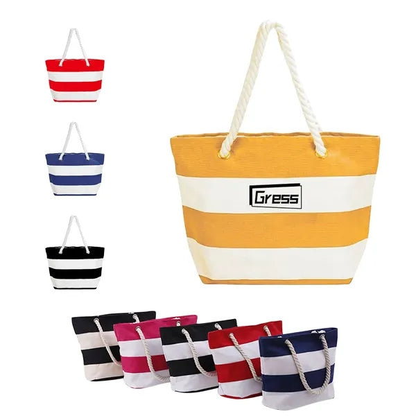 Striped Canvas Tote Bags