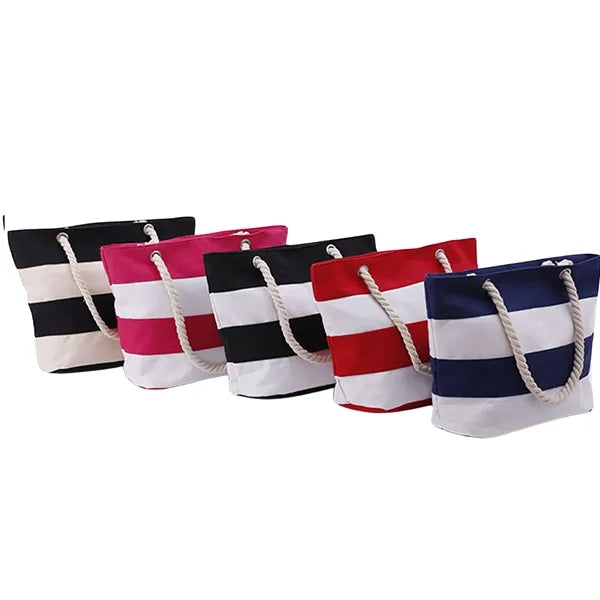 Striped Canvas Tote Bags