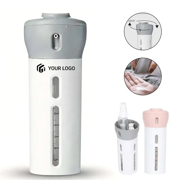 Leakproof refillable 4-in-1 travel bottles for toiletries