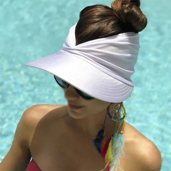 Portable outdoor sports women's beach sun hat empty top cap