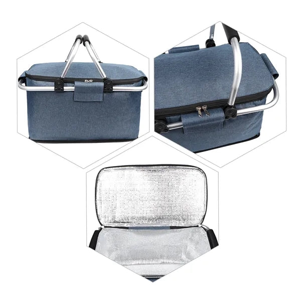 30L Foldable Insulated Cooler Bag Picnic Basket W/ Handle