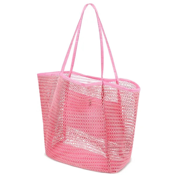 Oversized Mesh Beach Tote Bag W/Interior Pocket