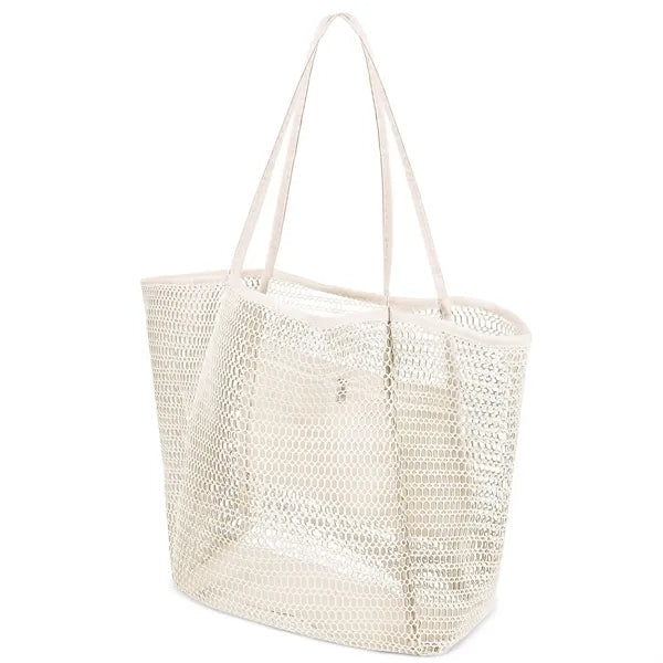 Oversized Mesh Beach Tote Bag W/Interior Pocket