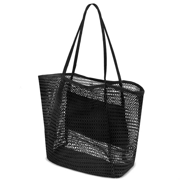 Oversized Mesh Beach Tote Bag W/Interior Pocket