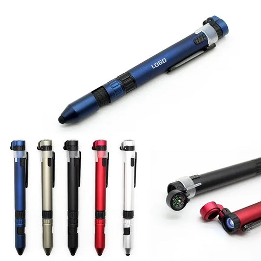 6-in-1 Flashlight LED Tactical Pen & Multitool W/Compass