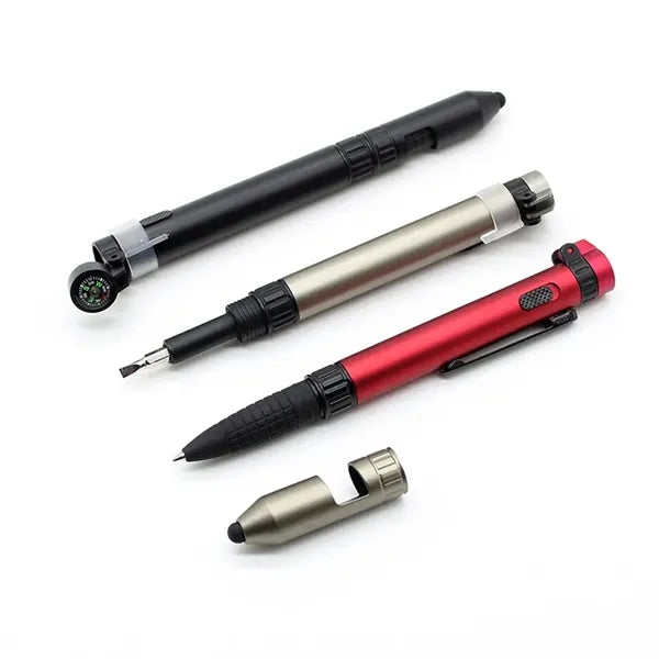 6-in-1 Flashlight LED Tactical Pen & Multitool W/Compass