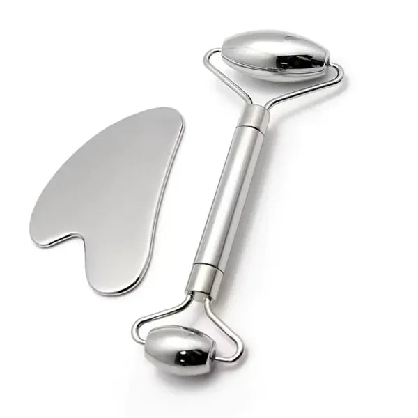 Stainless Steel Gua Sha And Facial Roller Gift Set