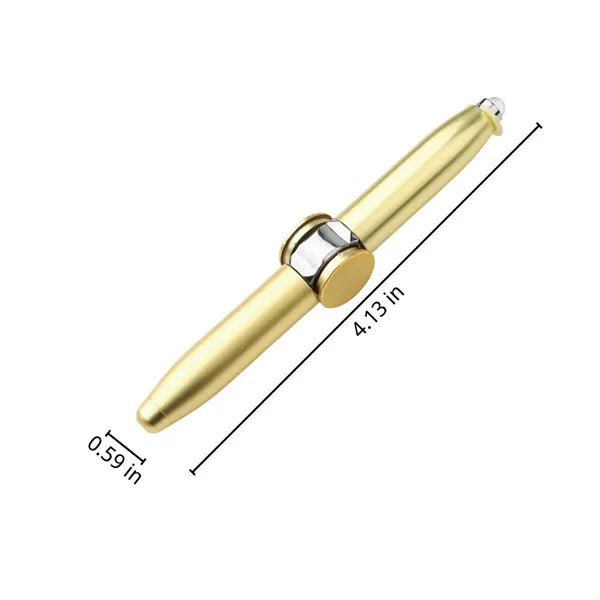 Practical metal fidget spinner ballpoint pen with LED light