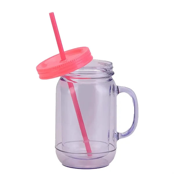 22oz Double Wall Mason Jar w/ Straw