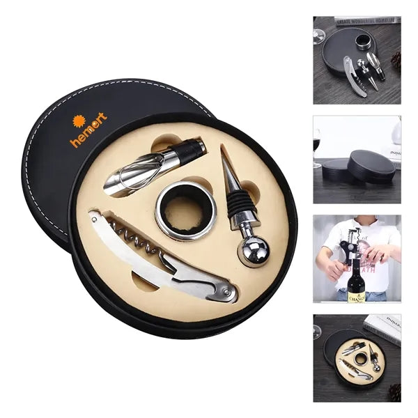 Leather Wine Opener Accessories Gift Set