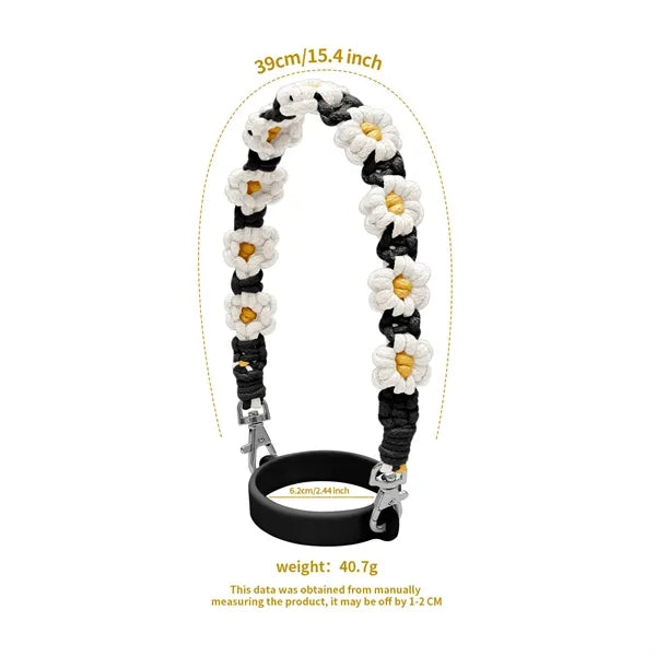 Hand Woven Flower Water Bottle Lanyard