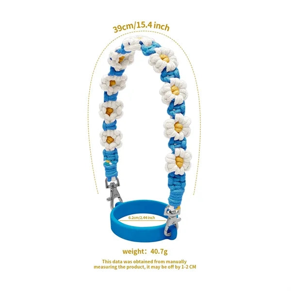 Hand Woven Flower Water Bottle Lanyard