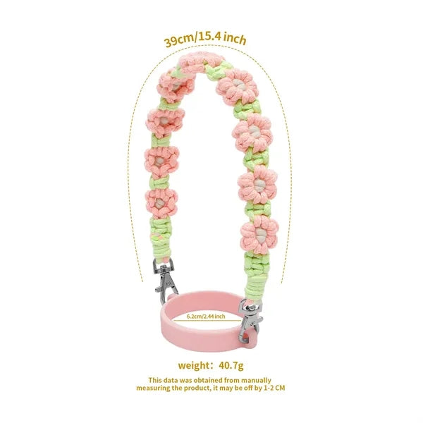 Hand Woven Flower Water Bottle Lanyard