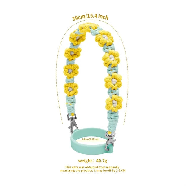 Hand Woven Flower Water Bottle Lanyard