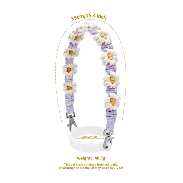 Hand Woven Flower Water Bottle Lanyard